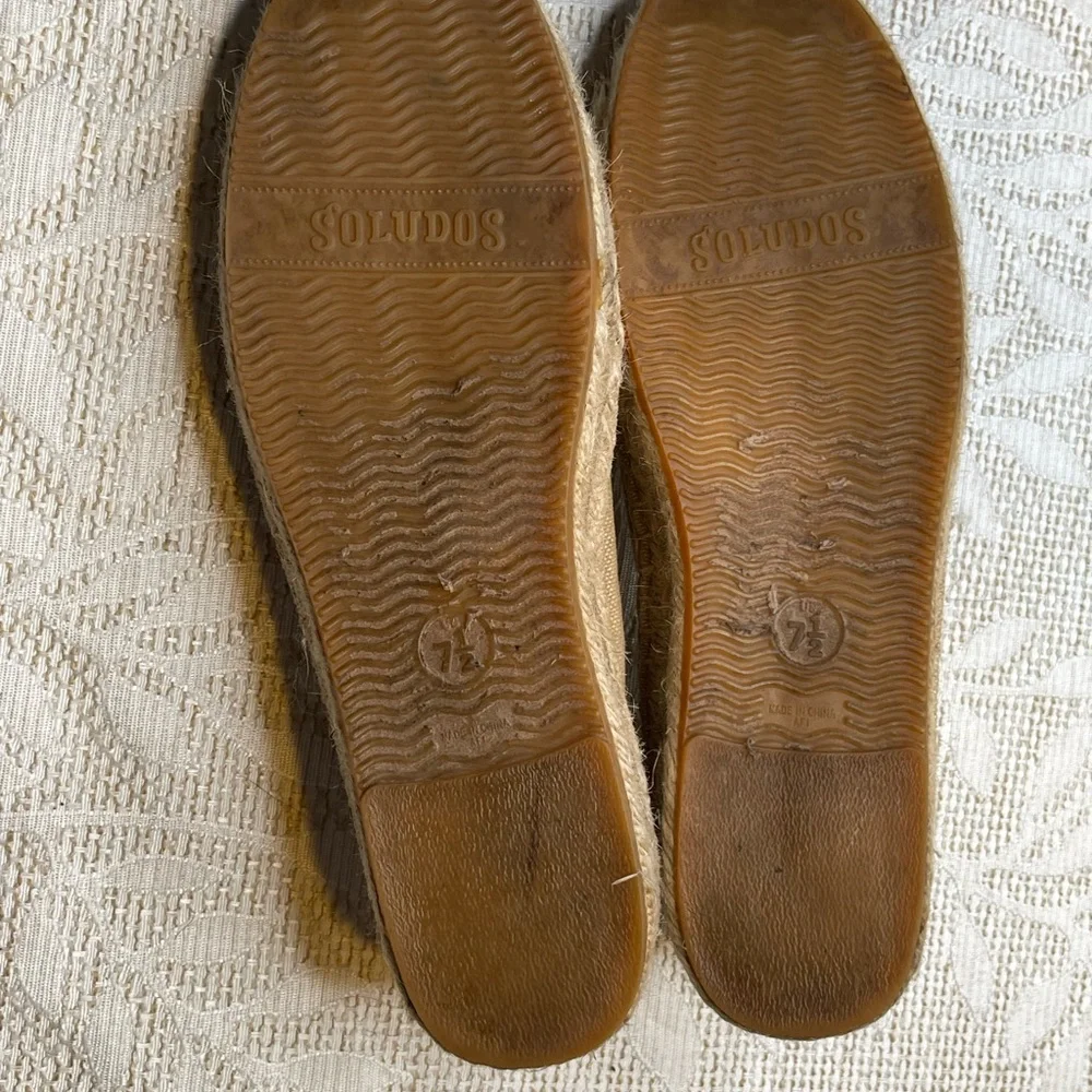 Soludos Womens Feminist Smoking Slipper Safari Tan Embroidered Flat 7.5
